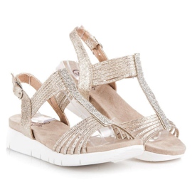 Kylie Szandál Kristályokkal sárga 1