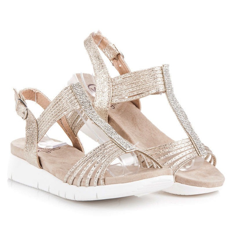 Kylie Szandál Kristályokkal sárga 1