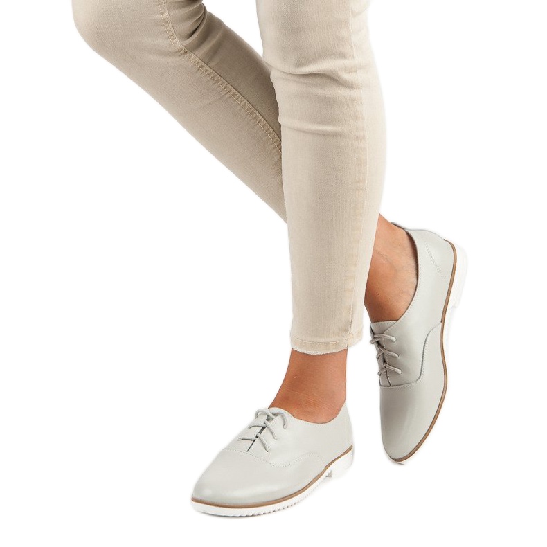 A márka szürke bőrcipői MAZARO 2 A márka szürke bőrcipői MAZARO 2