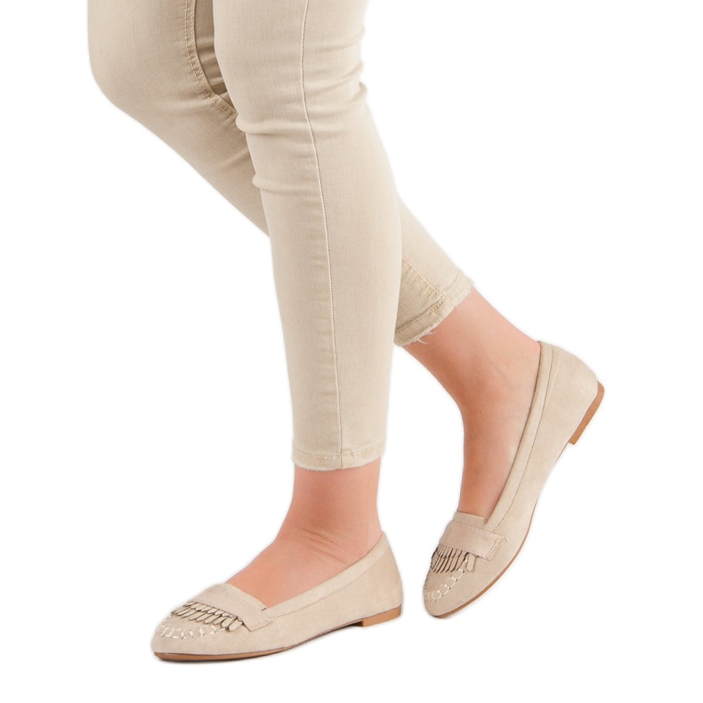 Small Swan Klasszikus világos bézs mokaszinok 1