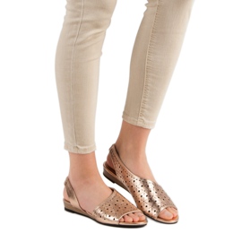 VINCEZA áttört szandál sárga 2