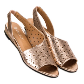 VINCEZA áttört szandál sárga 1