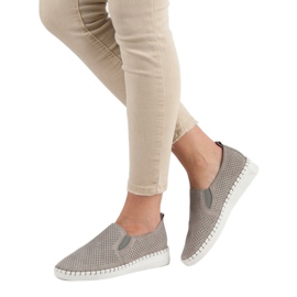 Filippo Bőr Slip On cipők szürke 1