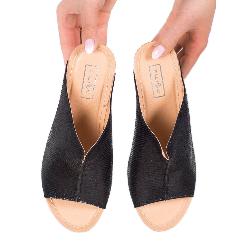 Filippo Fekete ék papucs 2