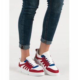 SHELOVET Kényelmes sportcipő fehér piros 1