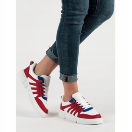 SHELOVET Kényelmes sportcipő fehér piros 2