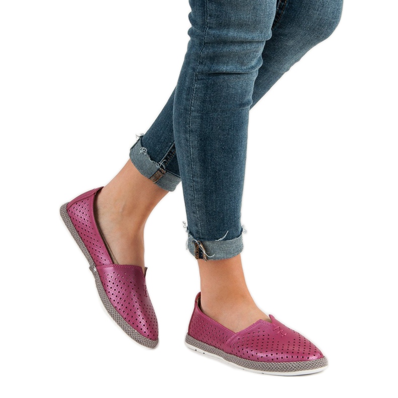Bőr cipők Slip On VINCEZA lila 1