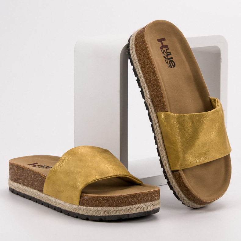 Kylie Fényes mustárpapucs sárga 1