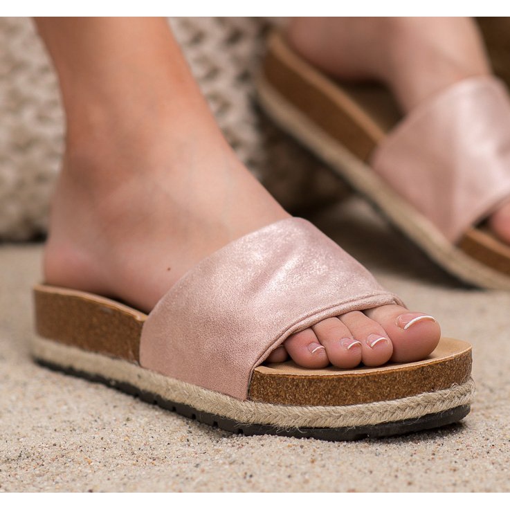 Kylie Fényes rózsaszín papucs 1