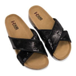 Kylie Fekete papucs flitterekkel 2