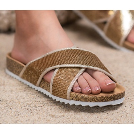 Kylie Arany papucs flitterekkel aranysárga 2