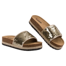 Kylie Arany papucs flitterekkel aranysárga 1