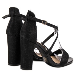 Seastar Elegáns szandál csillogással fekete 2