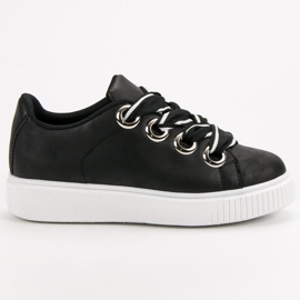 Sportcipő csillogással fekete 2