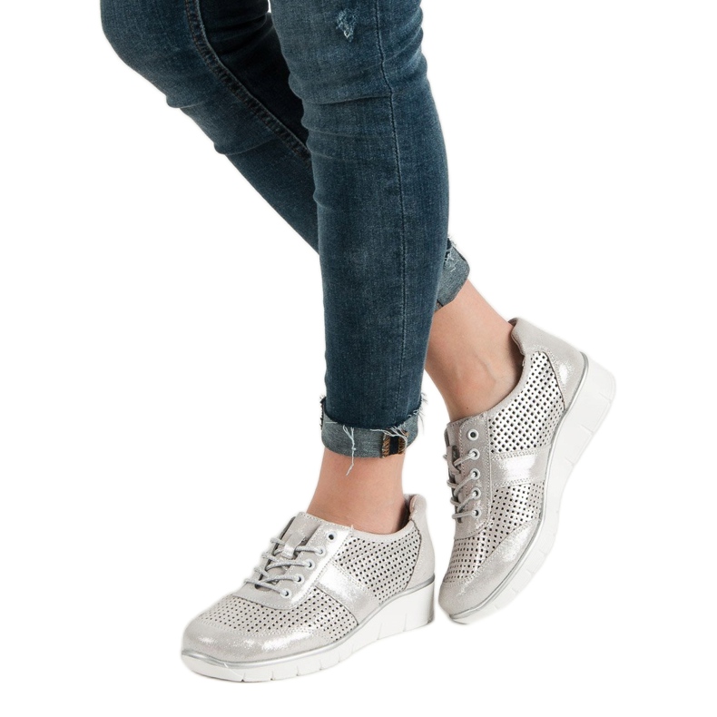 Filippo Áttört bőrcipő szürke 1