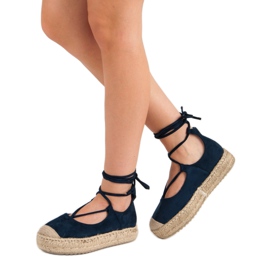 Corina Sötétkék kötött espadrillák 1