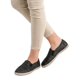 Ideal Shoes Kényelmes Slipons fekete 2