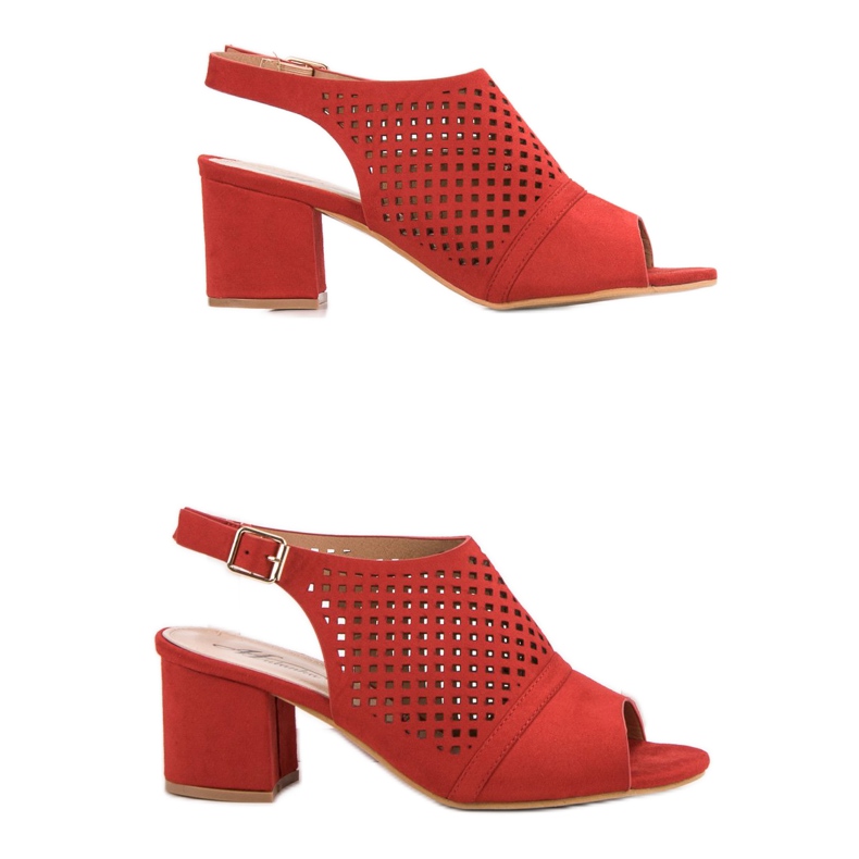 Alkalmi zárt szandál piros 2