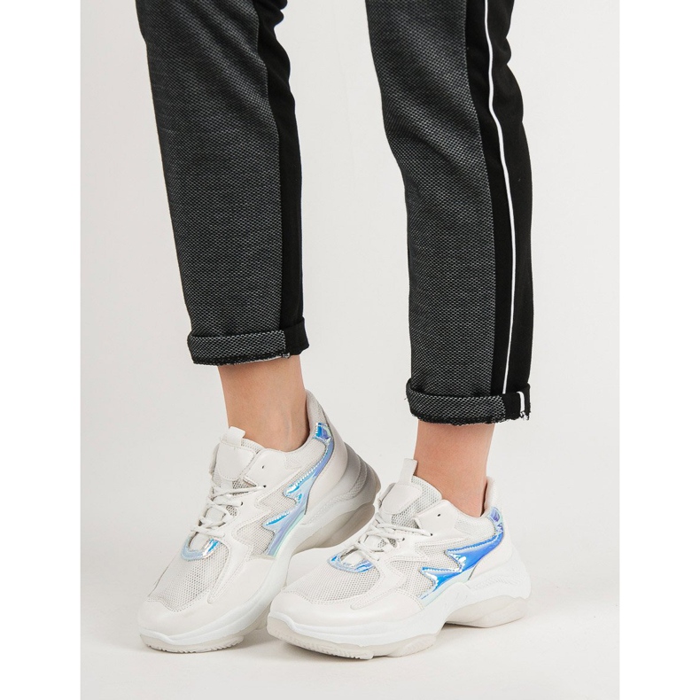 Kayla Fehér cipők Holo effektussal 1