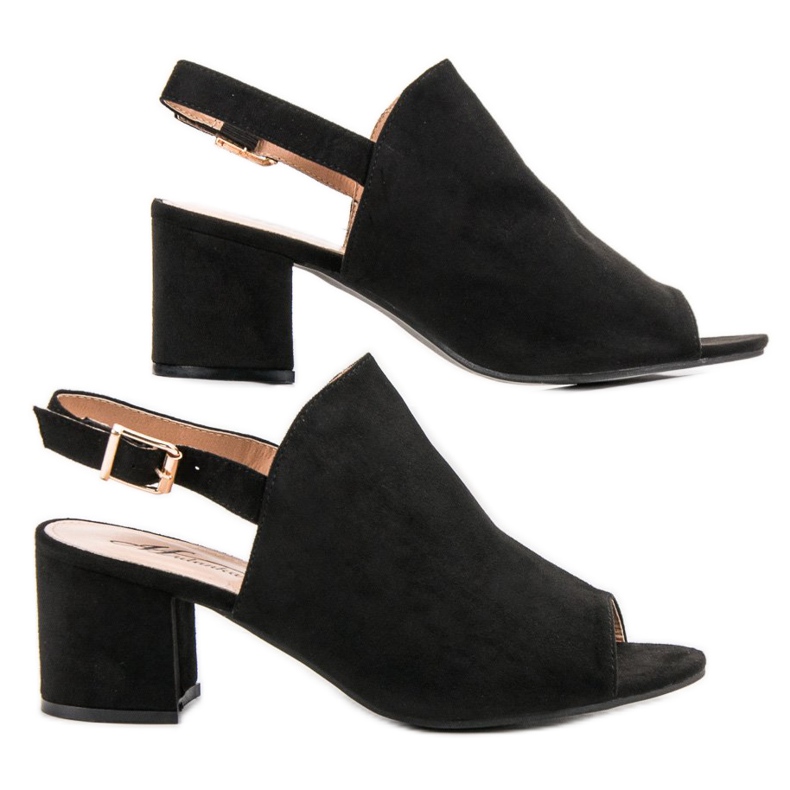 Velúr zárt szandál fekete 2