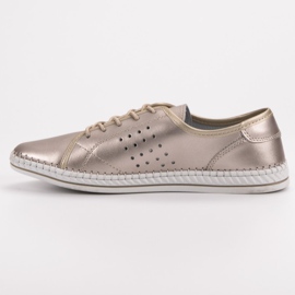 Kylie Fűzött bőrcipő aranysárga 2