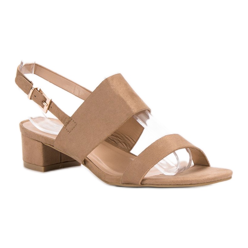 Small Swan Kényelmes magas sarkú szandál barna 1