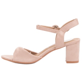 Elegáns púder szandál barna 1