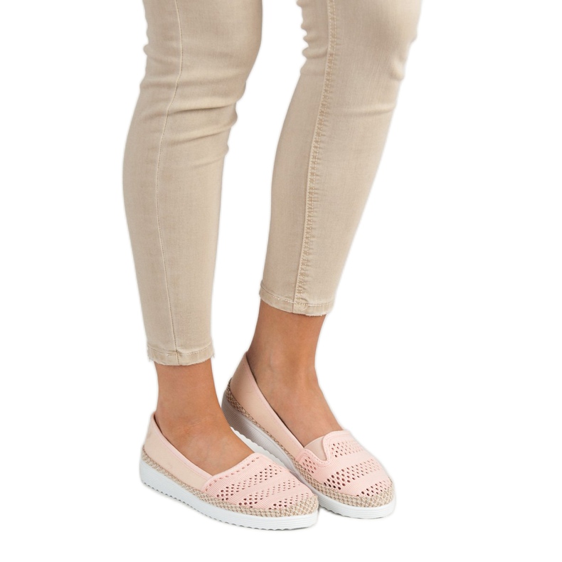 SHELOVET Textil espadrillák rózsaszín 2