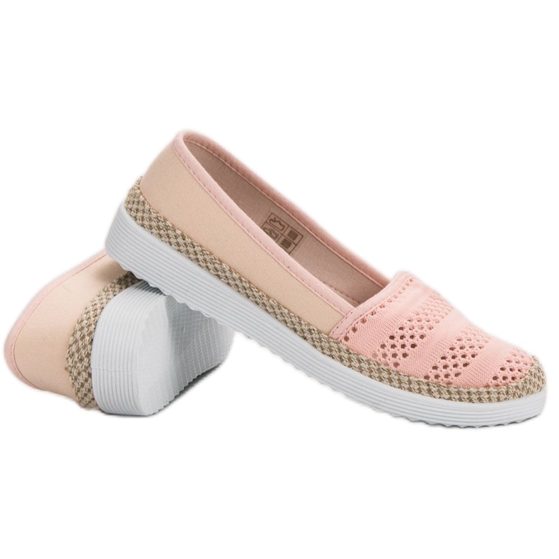 SHELOVET Textil espadrillák rózsaszín 1