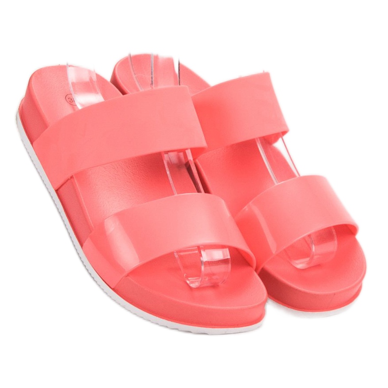 SHELOVET Kényelmes korallpapucs piros 2