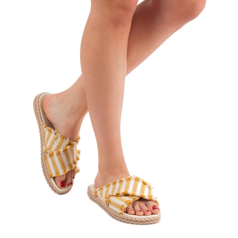 Seastar Csíkos papucs sárga 2