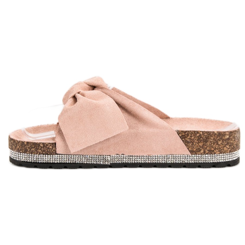 Anesia Paris Velúr papucs kristályokkal rózsaszín 1