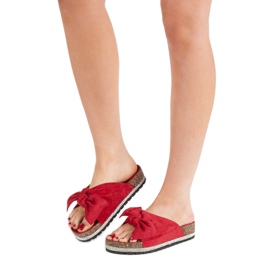 Anesia Paris Velúr papucs kristályokkal piros 2