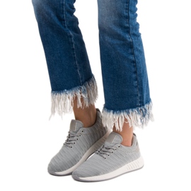 SHELOVET Divatos textil lábbeli szürke 2