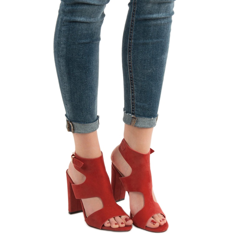 Ideal Shoes Szexi magas sarkú szandál piros 1