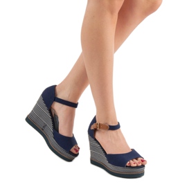 Primavera Wedge szandál kék 2