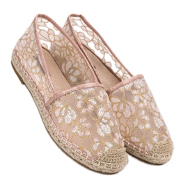 Csipke Espadrilles VICES rózsaszín 1