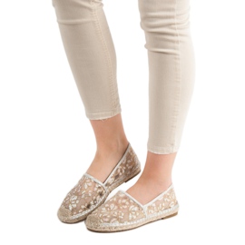 Csipke Espadrilles VICES barna sárga 1