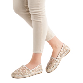 Csipke Espadrilles VICES barna sárga 2