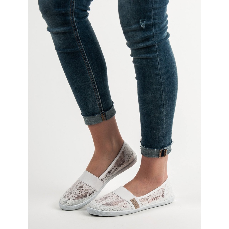 SHELOVET Csipke balerinák fehér 1