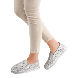 Goodin Ezüst bőr cipők szürke 1