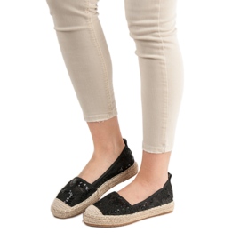 SHELOVET Csipke Espadrilles fekete 1