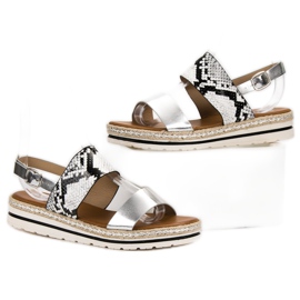 SHELOVET Kényelmes szandál szürke sokszínű 2