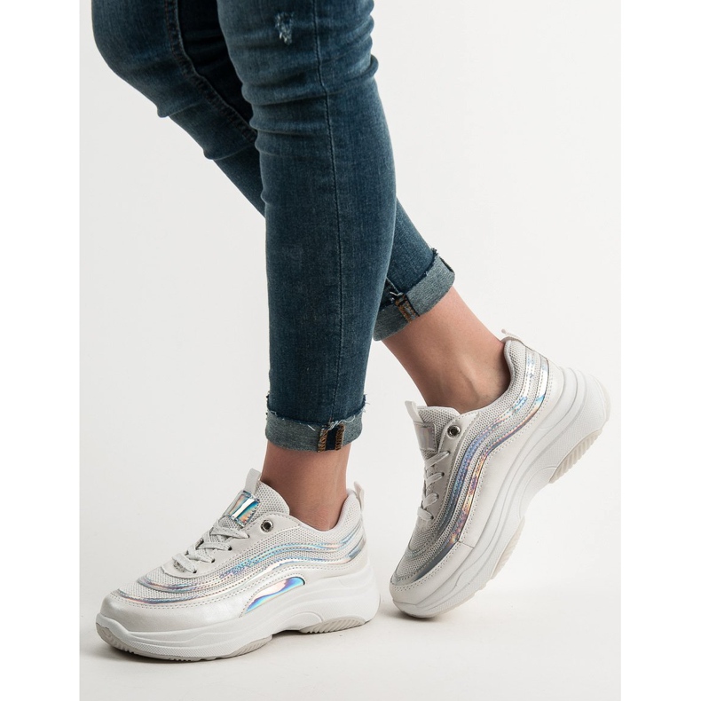 SHELOVET Cipők a platformon fehér 2