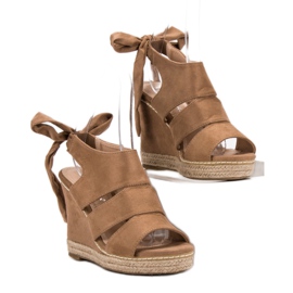Anesia Paris Wedge szandál barna 2