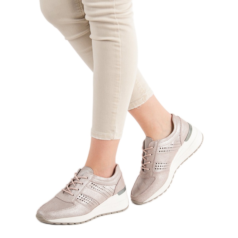 Bőr cipő VINCEZA rózsaszín 1