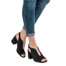 Milaya Épített szandál fekete 2