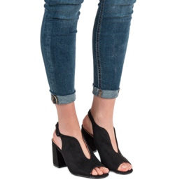 Milaya Épített szandál fekete 1