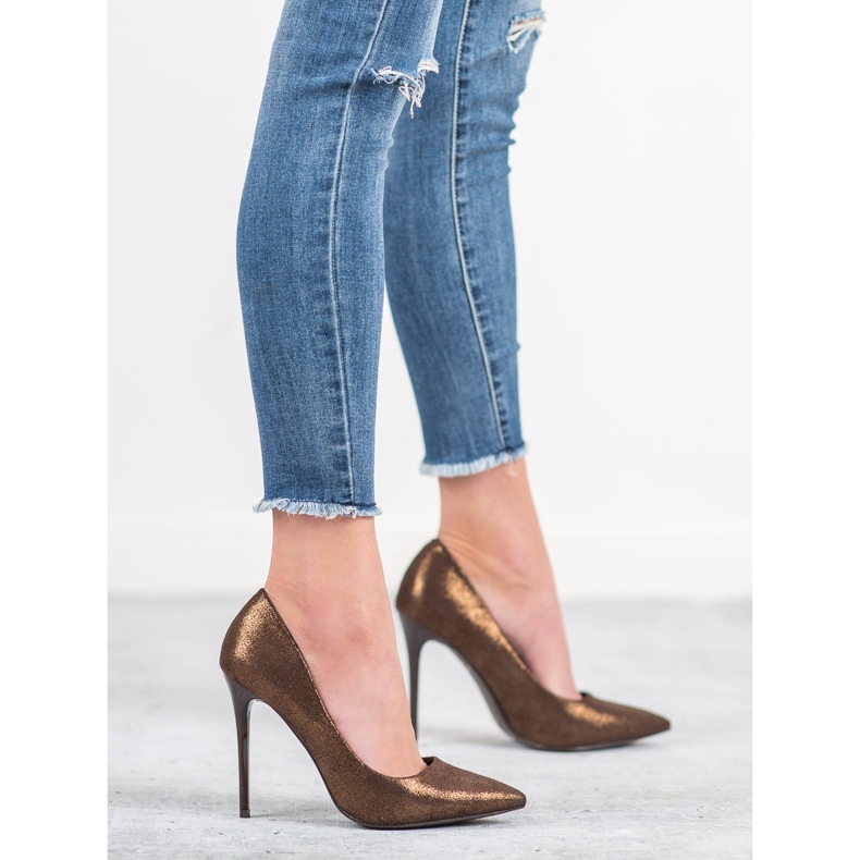 Bestelle Csillogó magassarkú barna 2