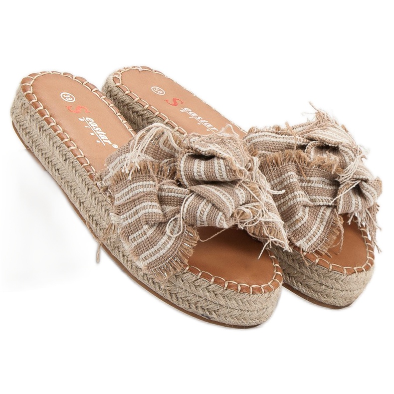 Seastar Csíkos papucs barna 1